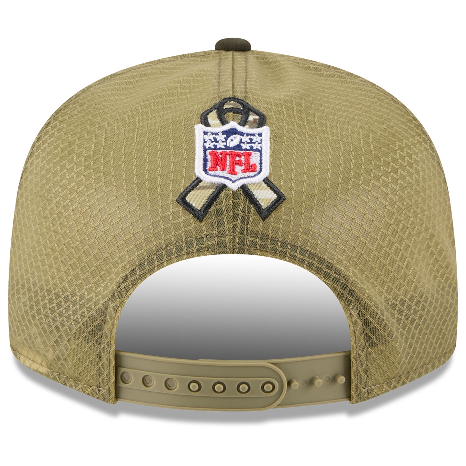 San Francisco 49ers 2025 NFL Salute to Service 9FIFTY Split Panel Trucker Snapback Cap Olive