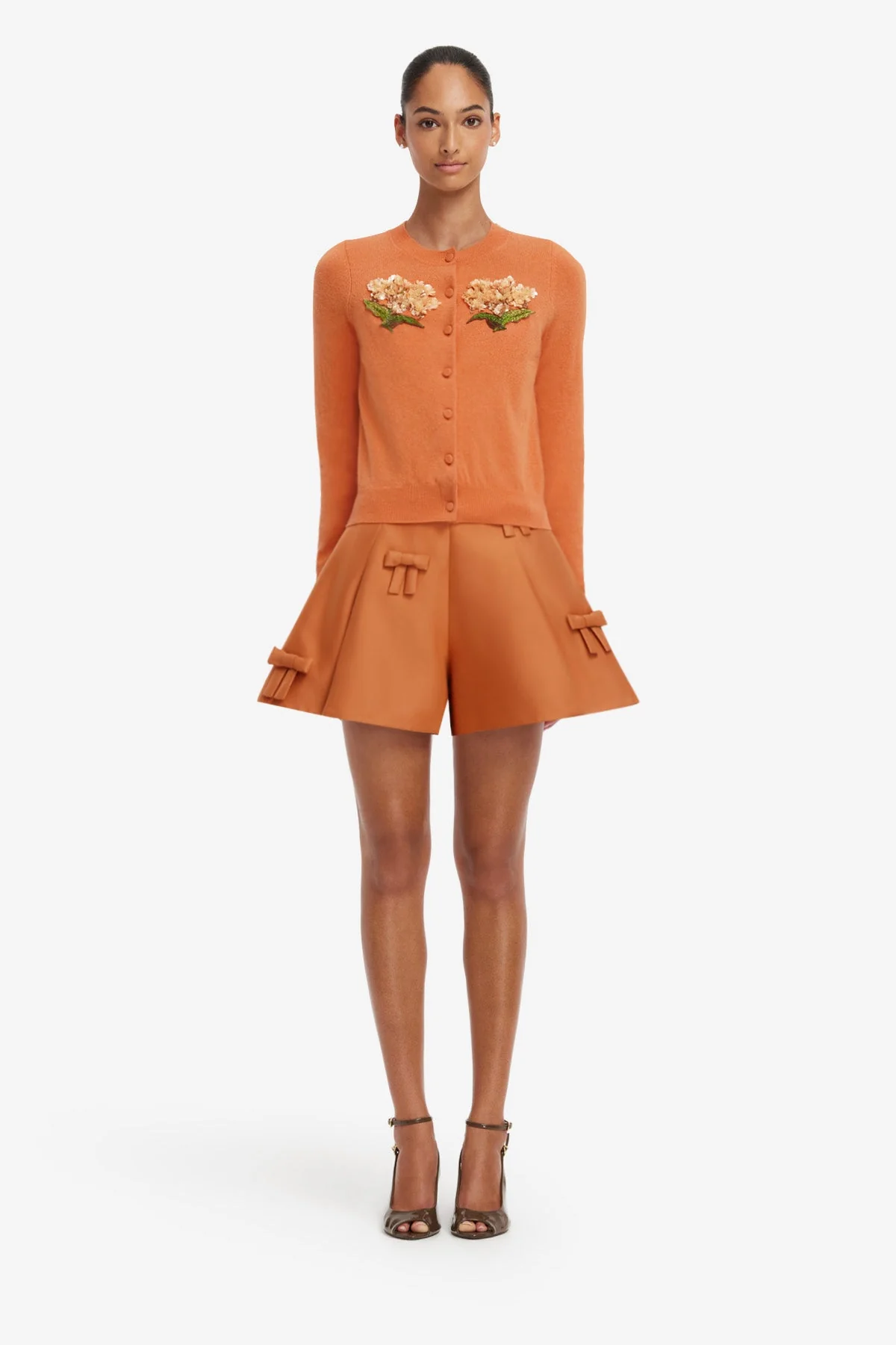 Abby Bow Shorts - Ochre