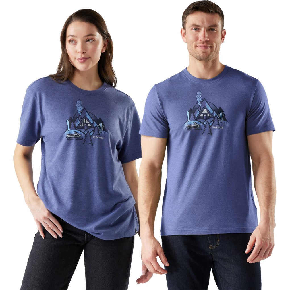 SmartWool Alpine A-Frame Graphic Short Sleeve Tee Unisex - P43 nightfall blue