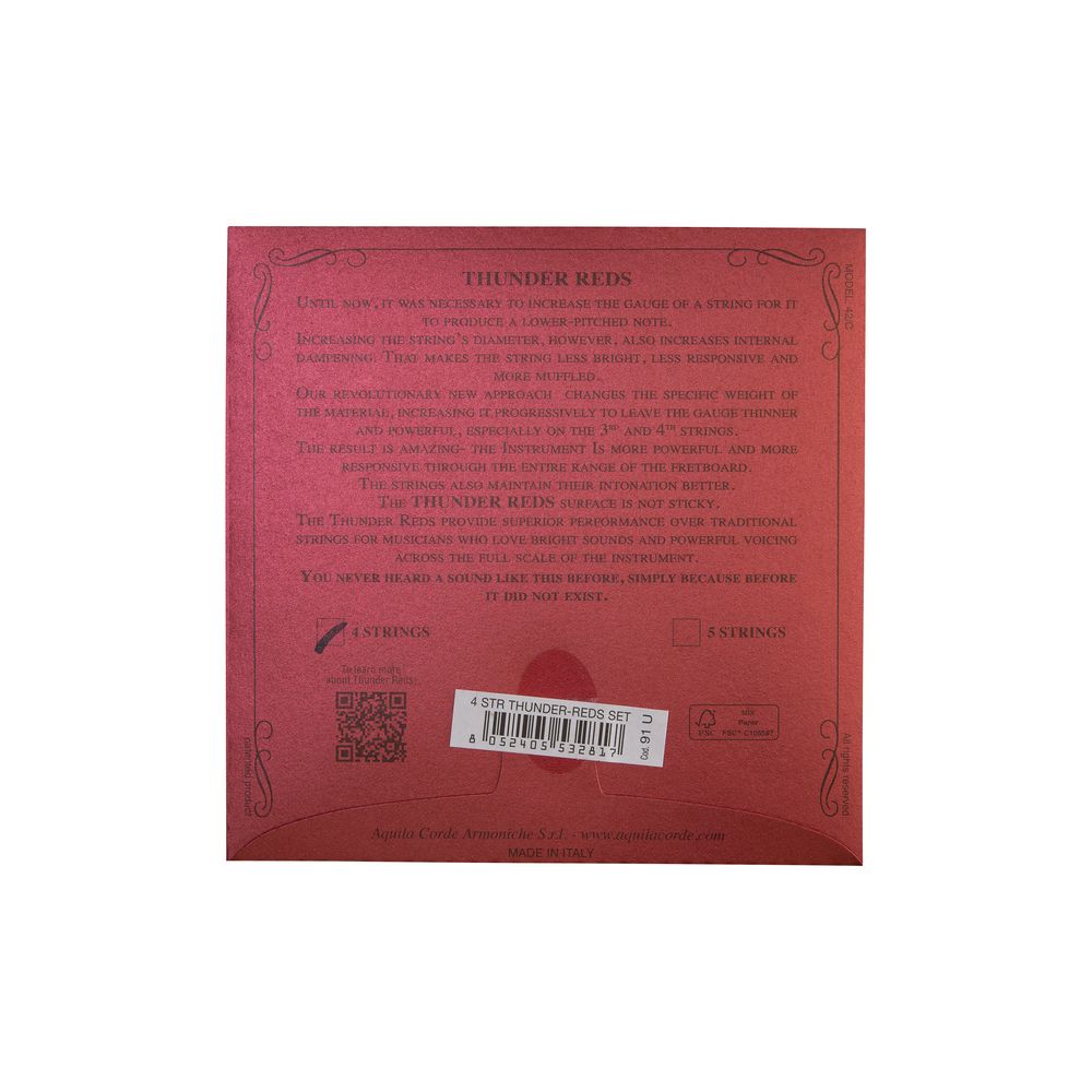 Aquila 91U Thunder Reds Ukulele Bass – Thomann Ireland