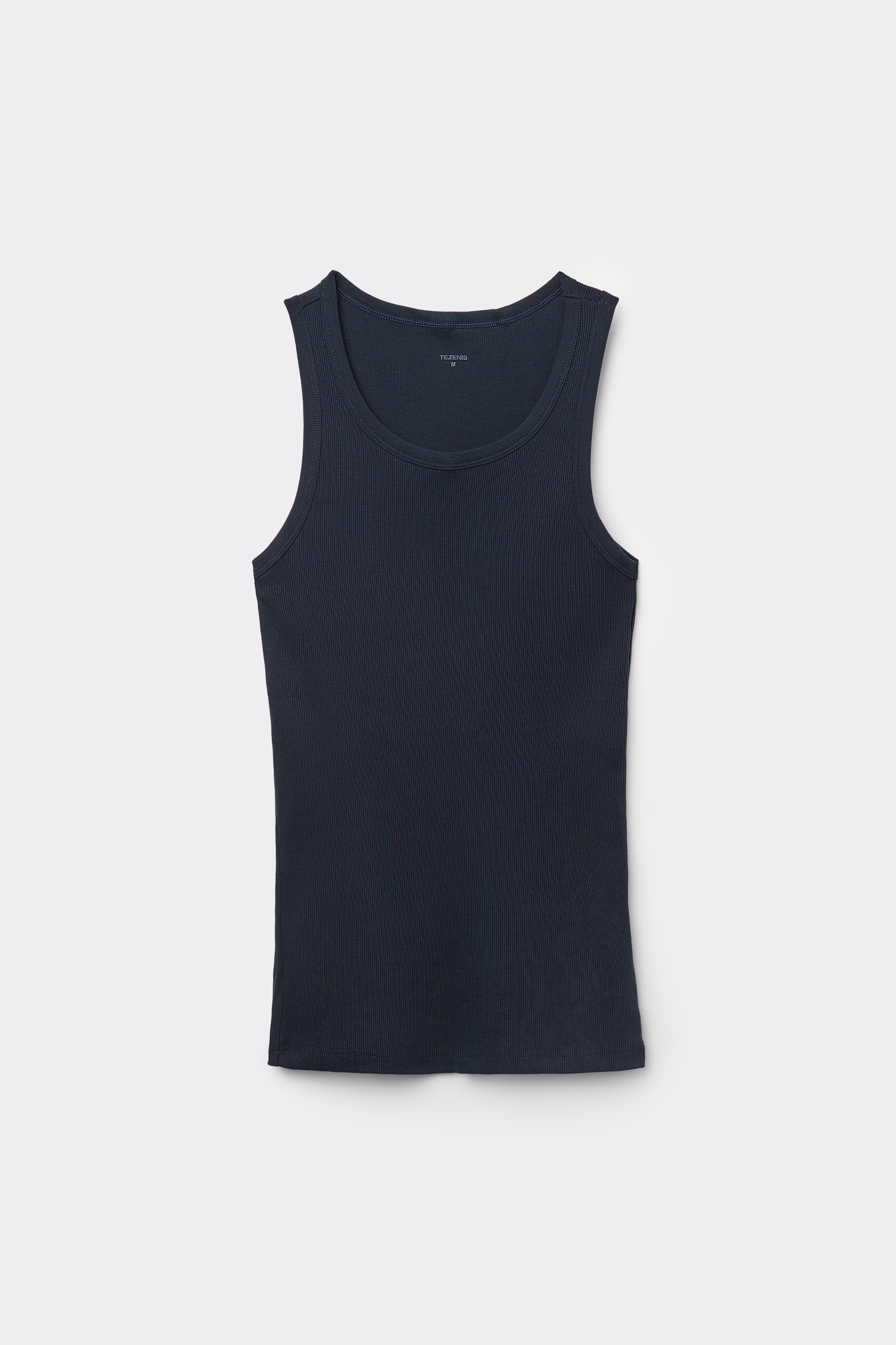 Men's Cotton Ribbed Tank Top with Wide Shoulder Straps