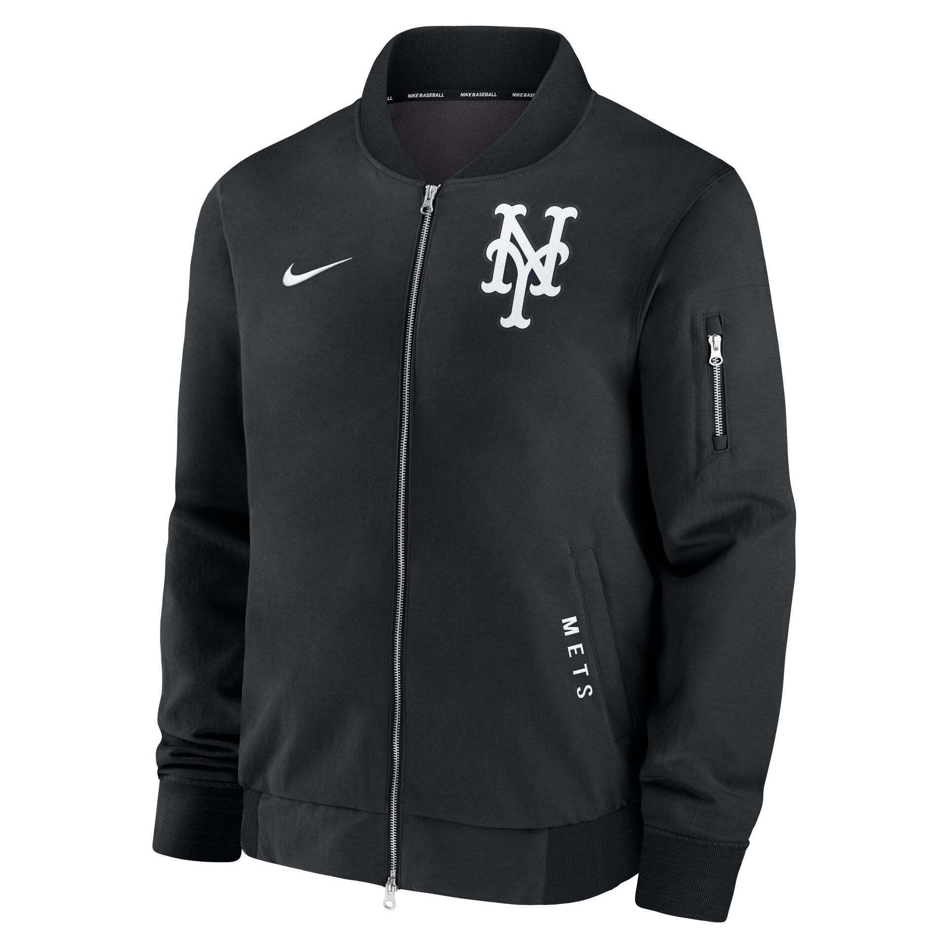 New York Mets 2026 MLB Authentic Dugout Bomber Jacket Black