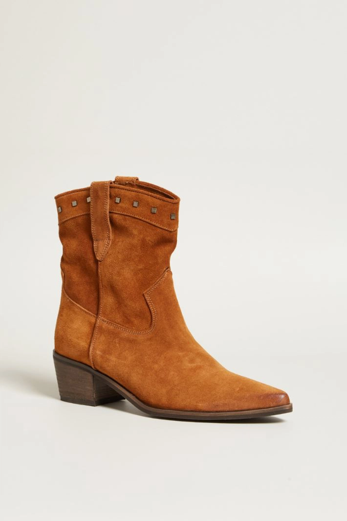 Texan style ankle boots - LEATHER
