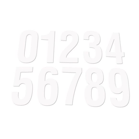 Chaft Numbers 0 (set of 3 -14 x 7 cm) Universal White - WhiteRef: CF0204 / PE210