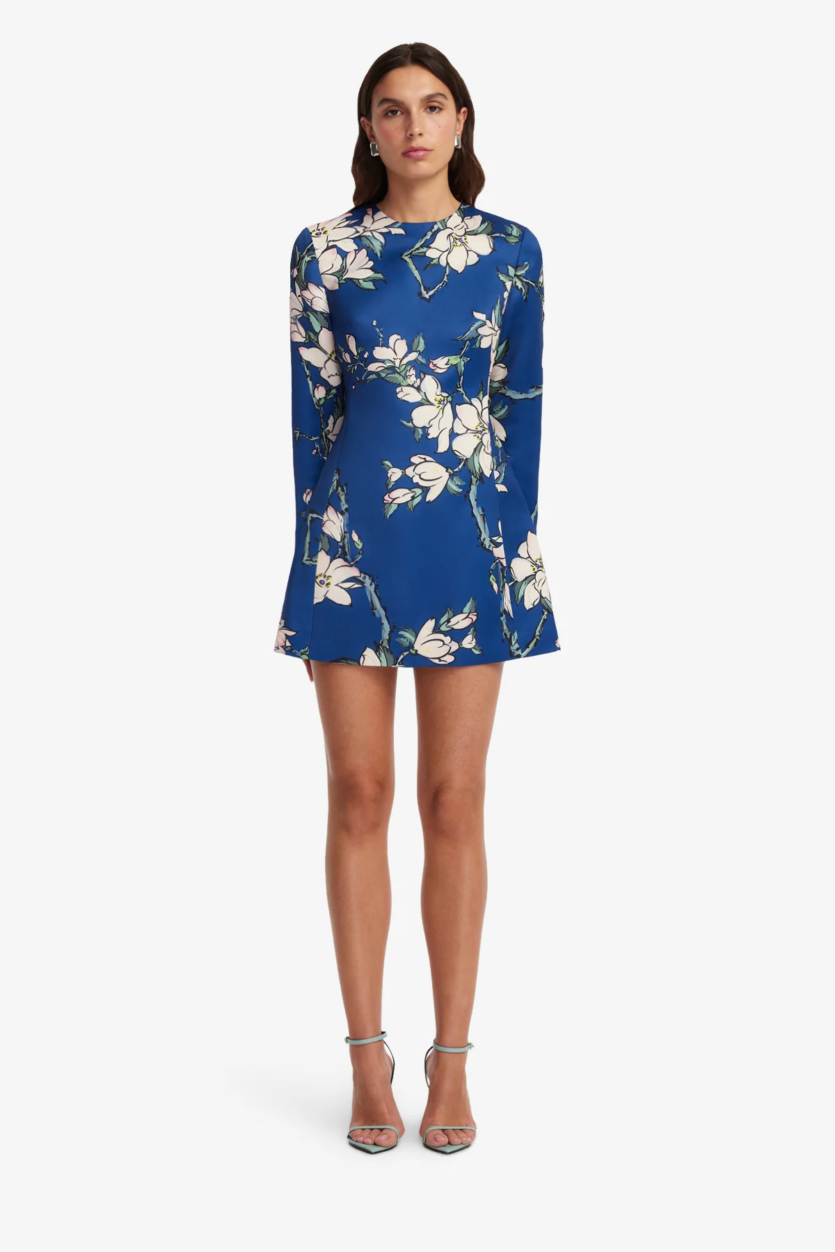 Aliza Long Sleeve Petal Mini Dress - Midnight Magnolia Print