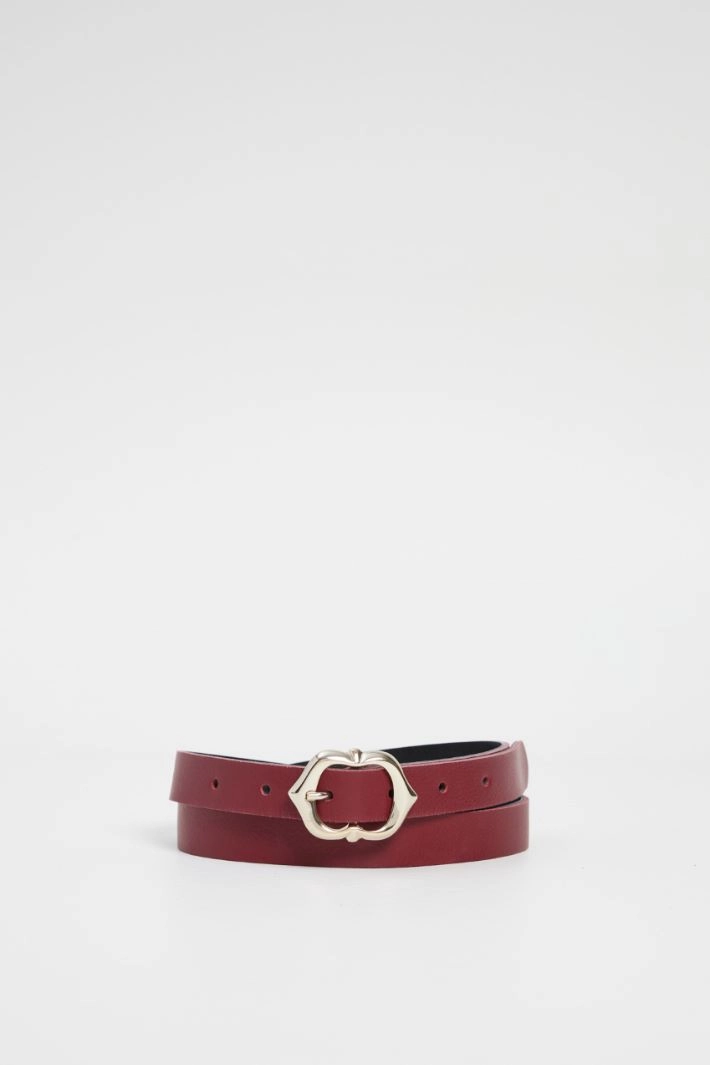 Geometric buckle belt - BORDEAUX