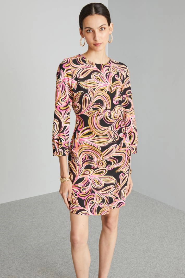 Draped dress - BLACK PINK MUSTARD