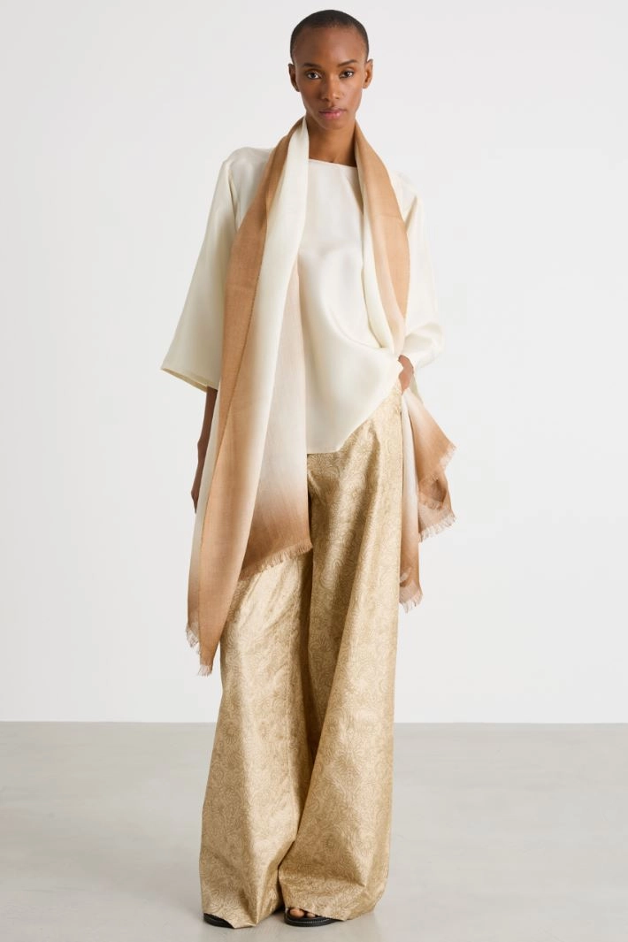 Three-quarter-sleeve blouse - WHITE