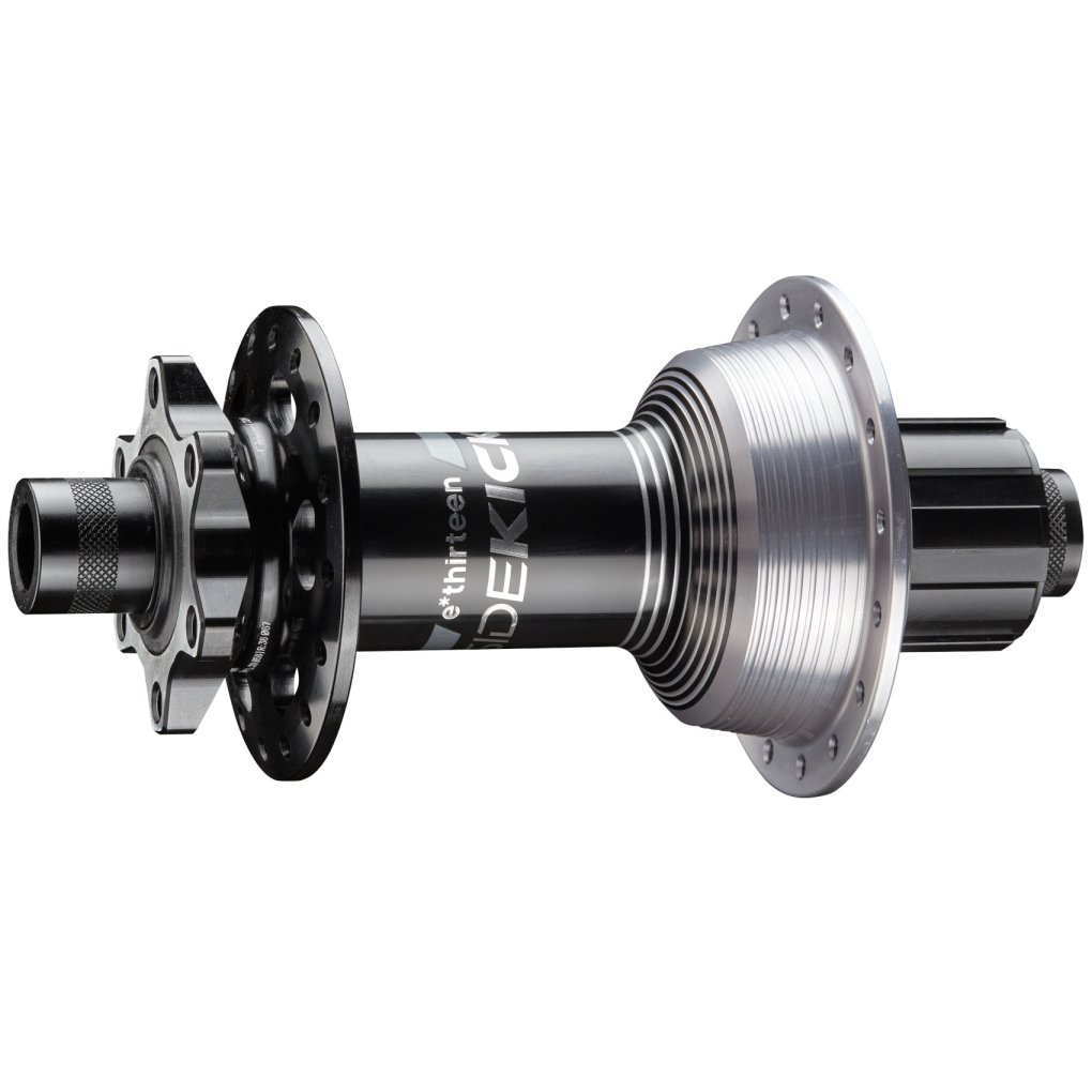 e*thirteen Sidekick Rear Hub - Downhill | 6-Bolt | 12x157mm - Mini HG - black/sterling silver