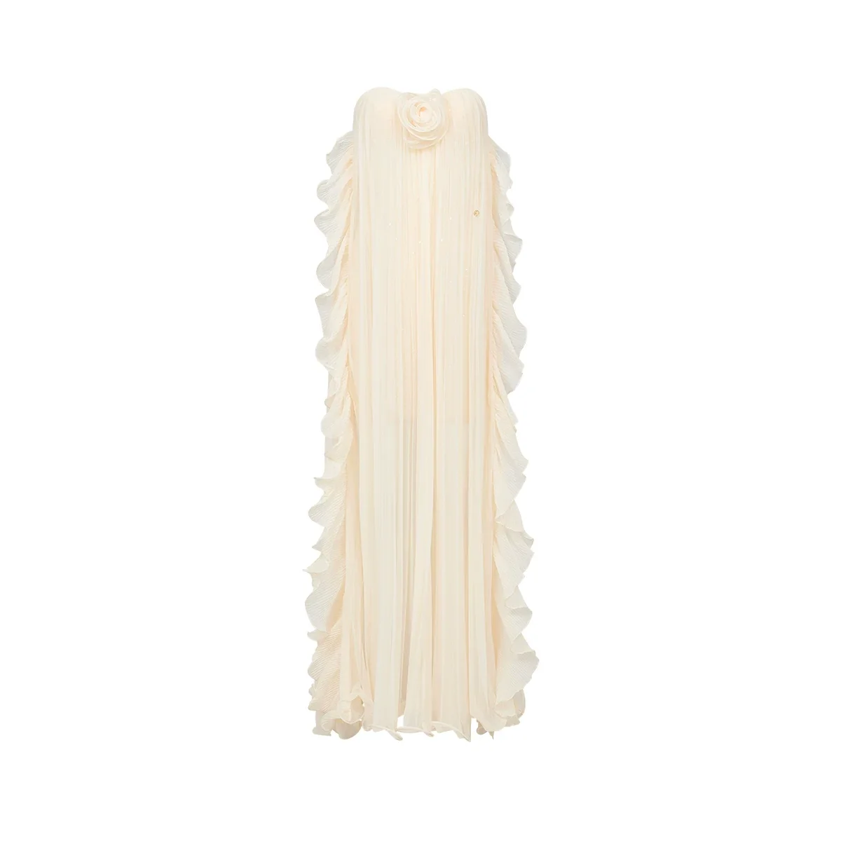 Mesh Halter Backless Strapless Maxi Dress