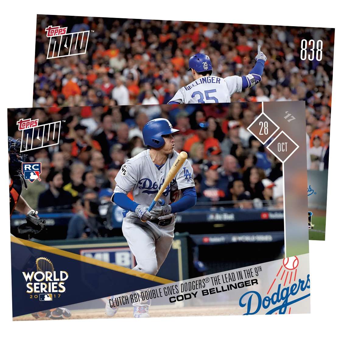Cody Bellinger - 10/29/2017 TOPPS NOW® CARD 838 - Print Run: 1532