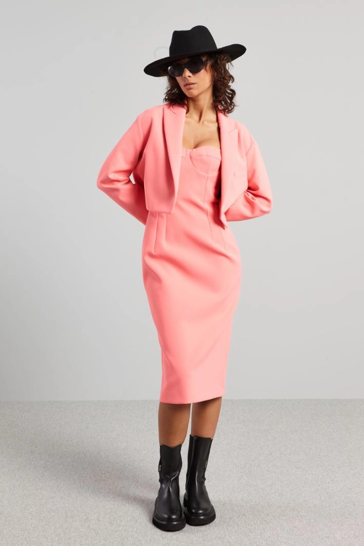 Short cady jacket - VIVID PINK