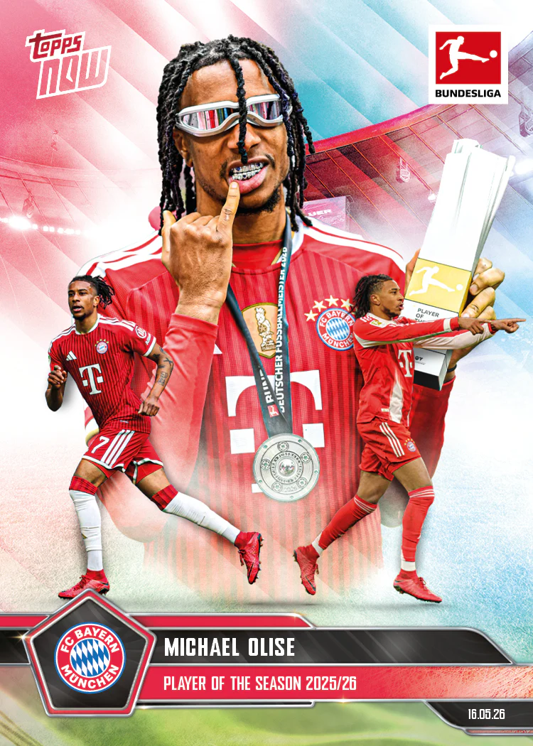 Michael Olise - 2025-26 Bundesliga Topps NOW® - Card 196 - PR: 5278