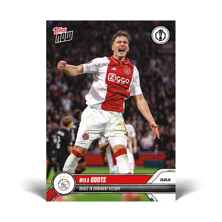 Mika Godts - Brace in dominant victory - 24/25 UEL TOPPS NOW® Card 3