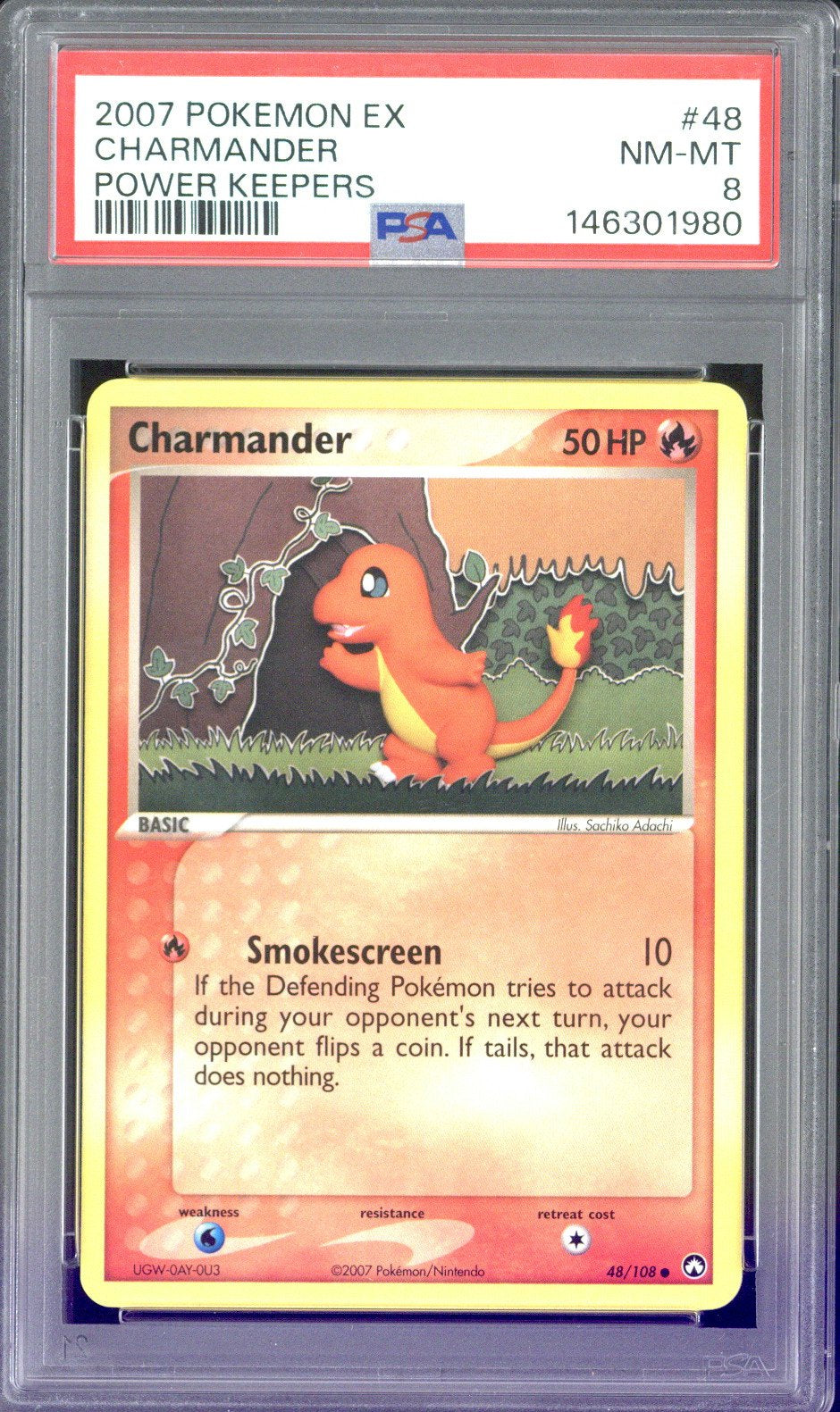 2007 Pokemon EX Charmander Power Keepers #48 PSA 8