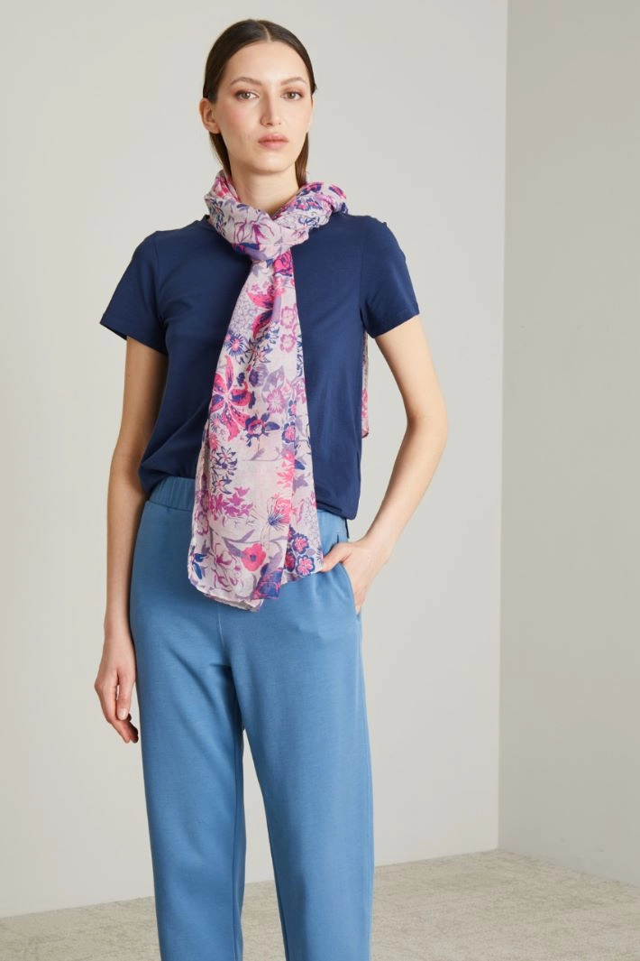 Patterned scarf - FUCHSIA VIOLET