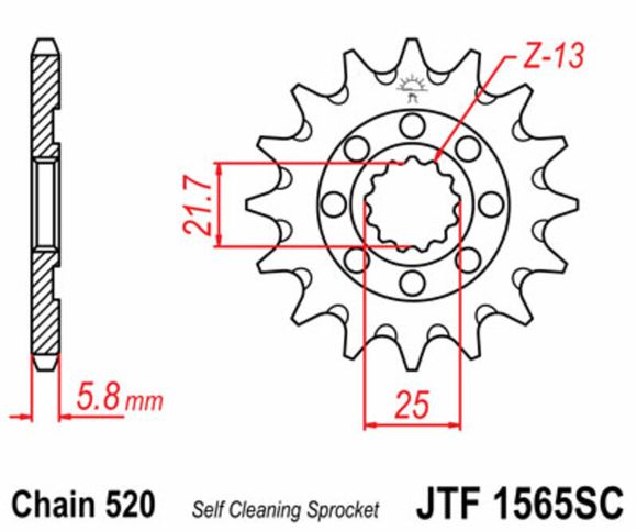 JT. Anti -mud steel 1565 - 520Ref: Jtc01098A / 1077281003
