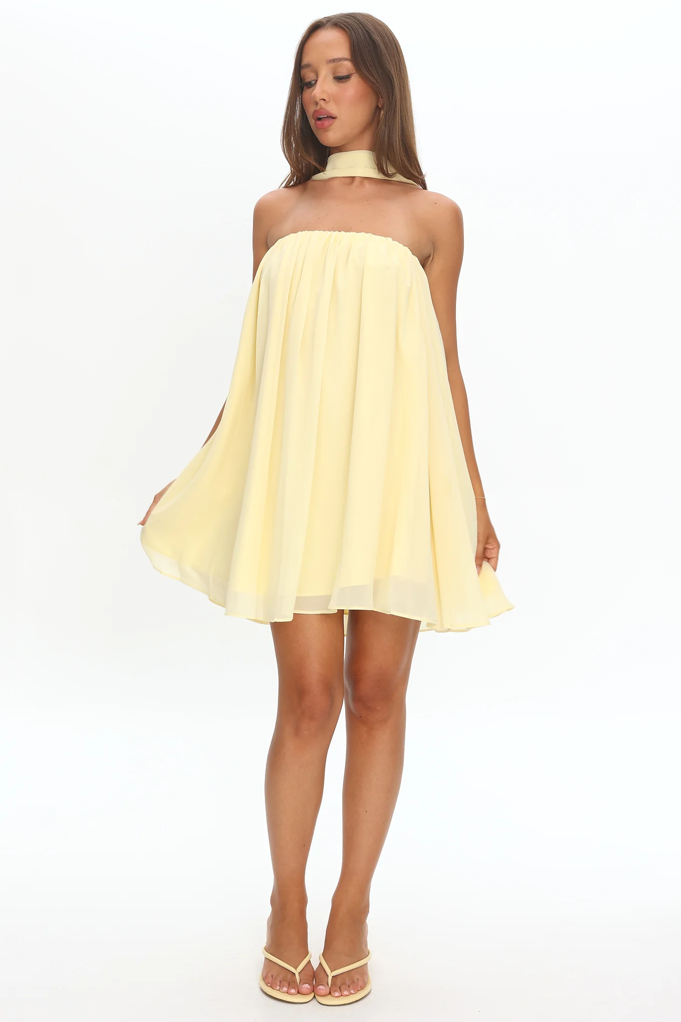 Read The Signs Strapless Mini Dress Butter