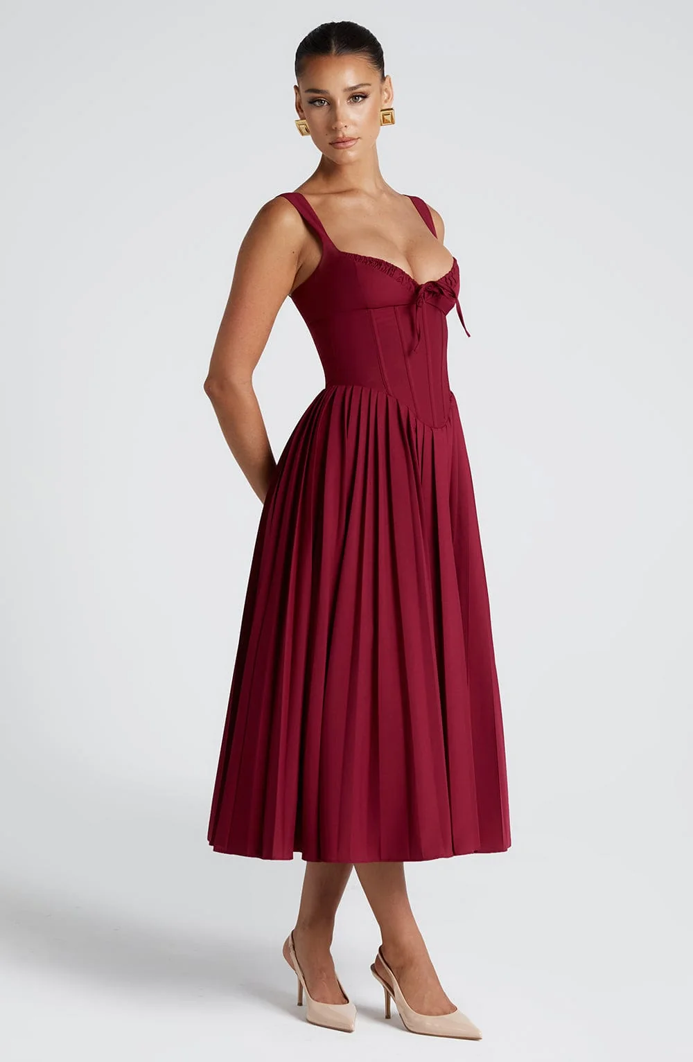 Natassia Midi Dress - Berry