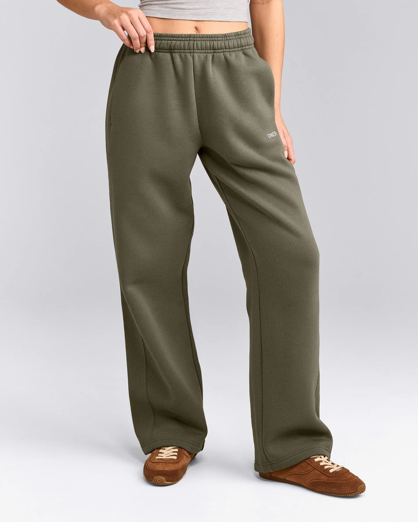 Foundations Cosy Straight Leg Joggers | Alpine Green