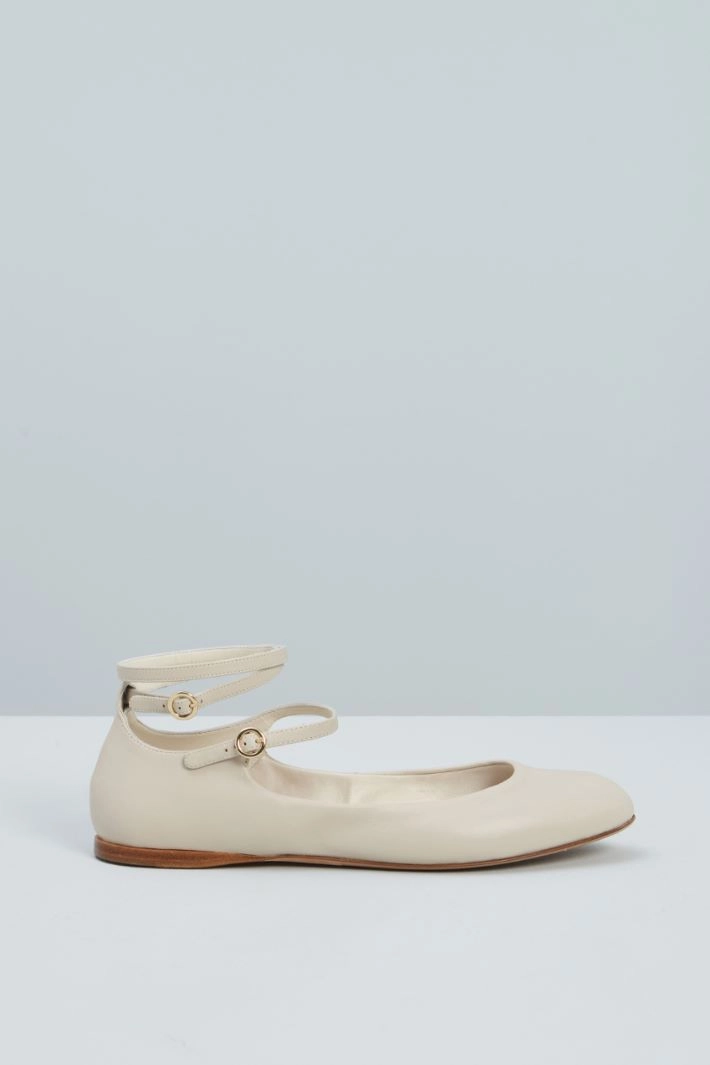 Leather ballerinas - WHITE