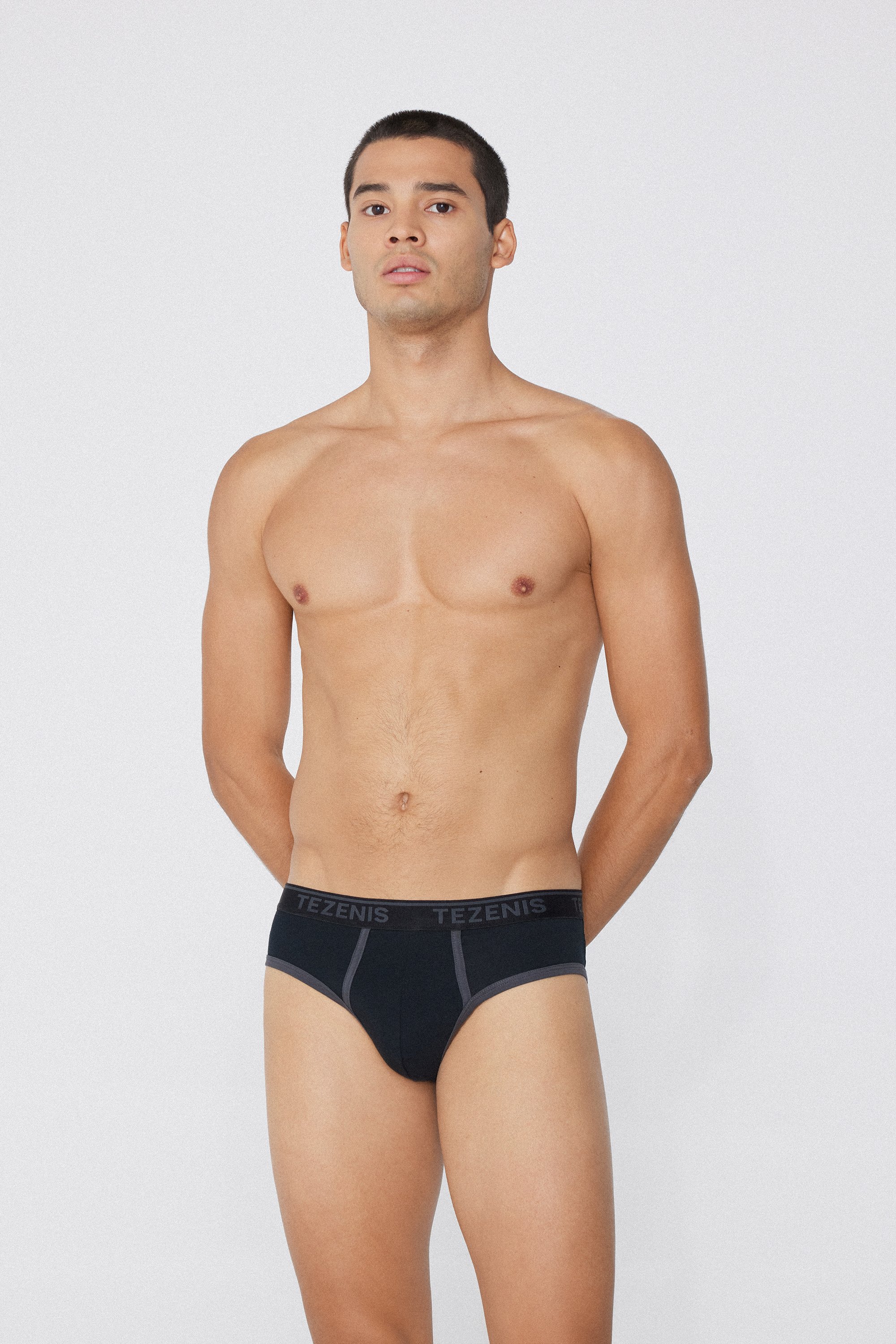 Organic Cotton Briefs with Contrasting Trim and Logo