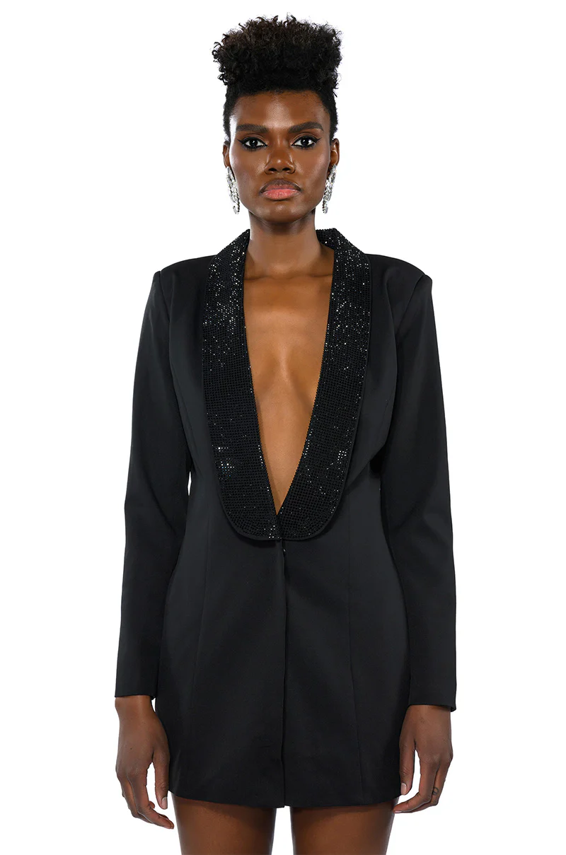 Prettiest Problem Deep V Blazer Mini Dress
