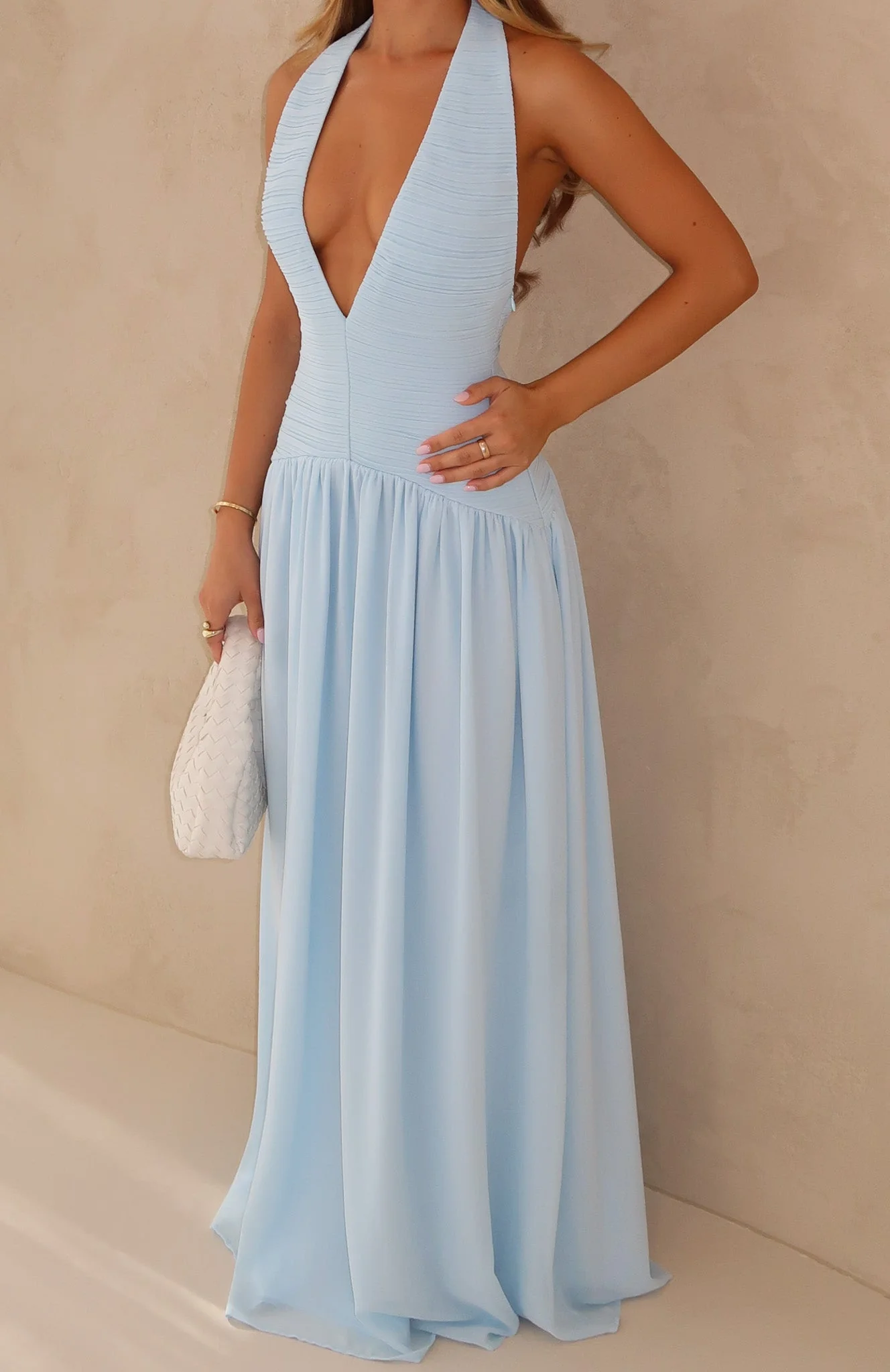 Dancing Dazzle Maxi Dress Baby Blue