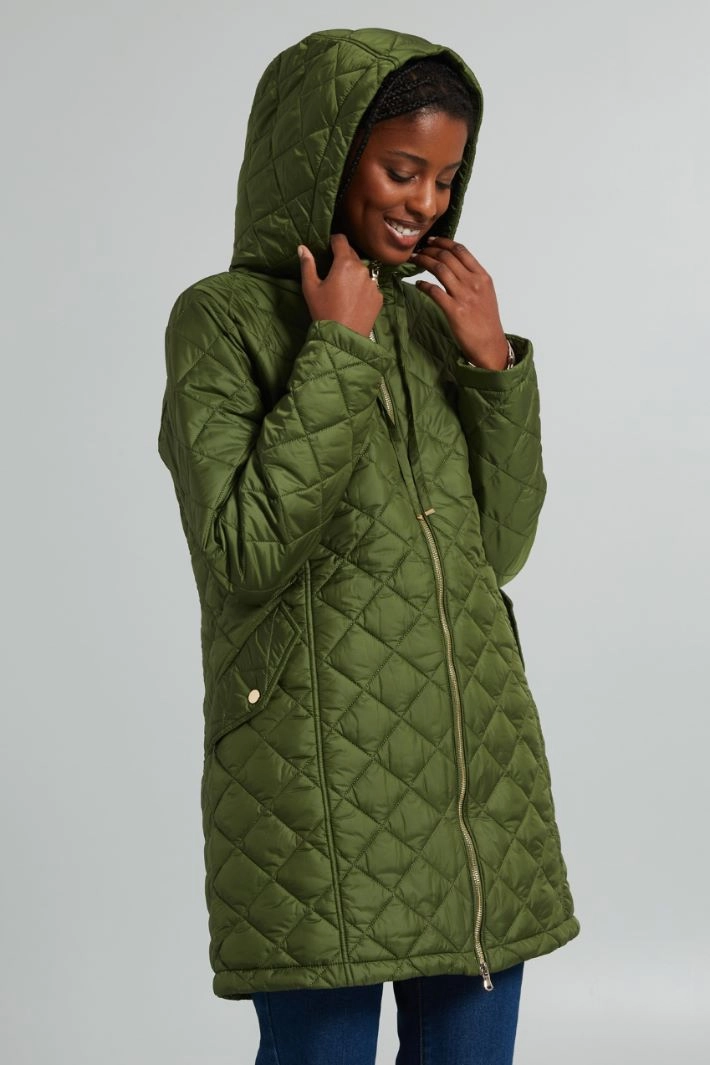 Quilted padded zip jacket - KHAKI GREEN