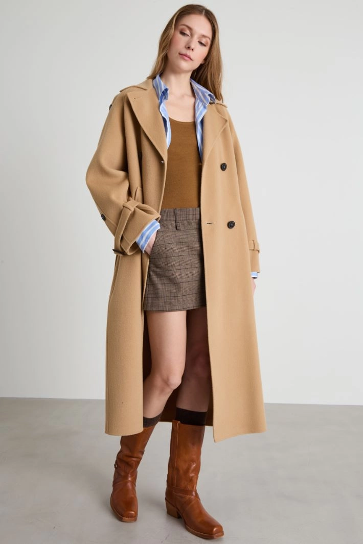 Flannel mini skirt - BROWN