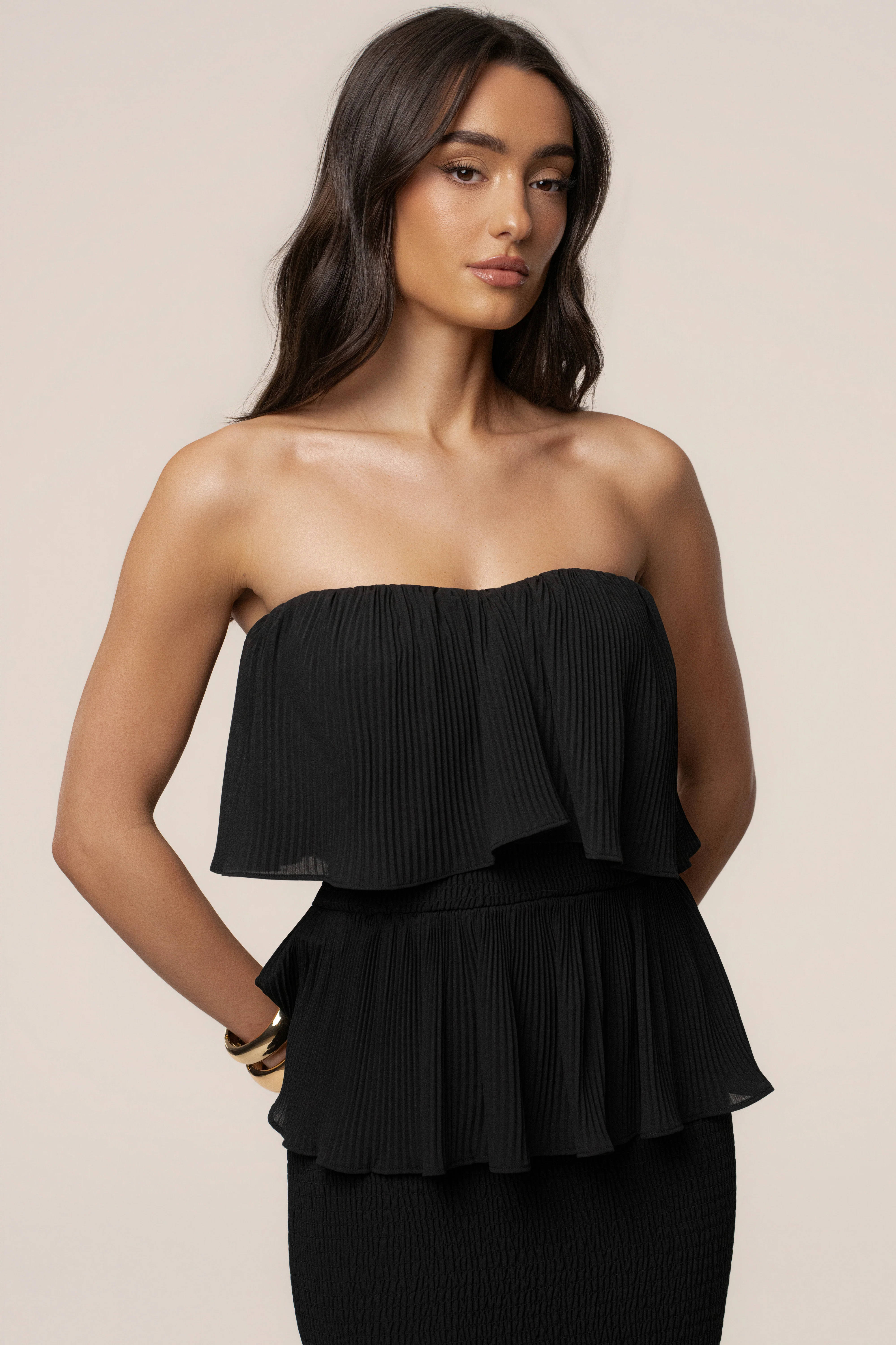 Black Casa Blanca Ruffle Dress
