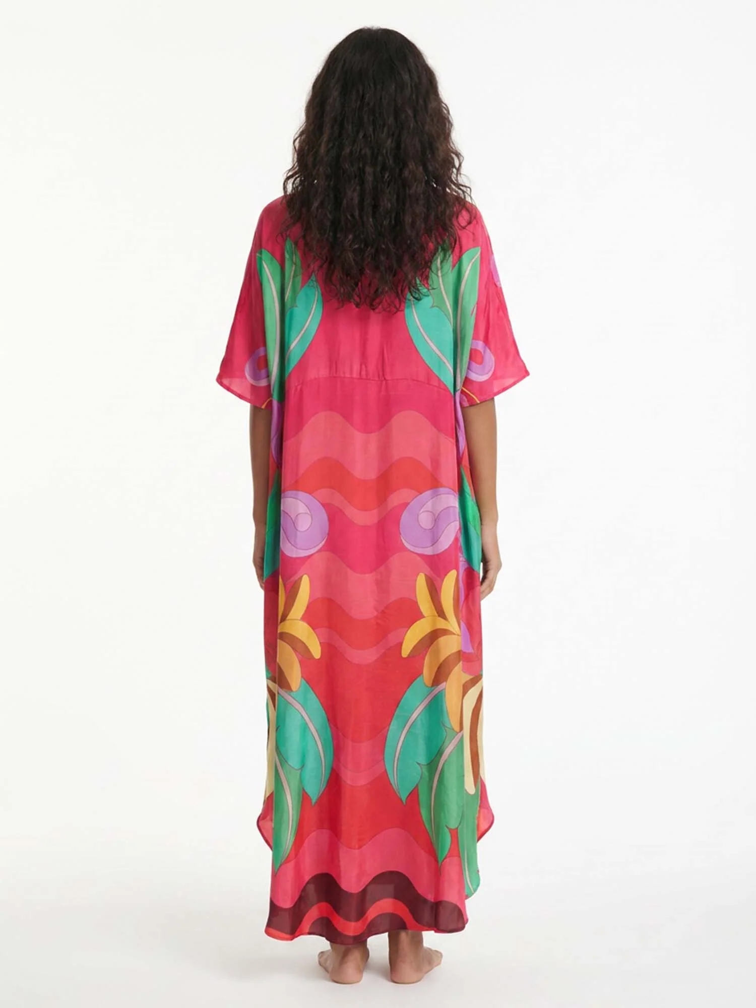 Vibrant Tropical Flow Maxi Dress