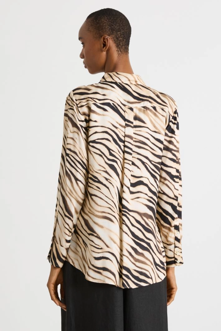 Animal print satin blouse - ANIMAL