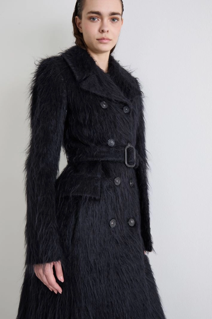 Alpaca blend coat - BLACK