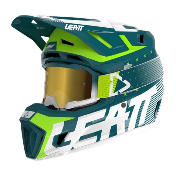 Leatt 7.5 V23 cross helmet with 4.5 Iriz 2024 mask - Blue / YellowRef: LB0664