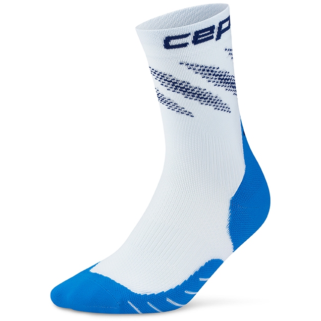CEP Core Run Edt. Elliptic Mid Cut Compression Socks Men - light blue/blue