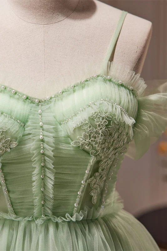 Sage Green Off the Shoulder Short Princess Dress