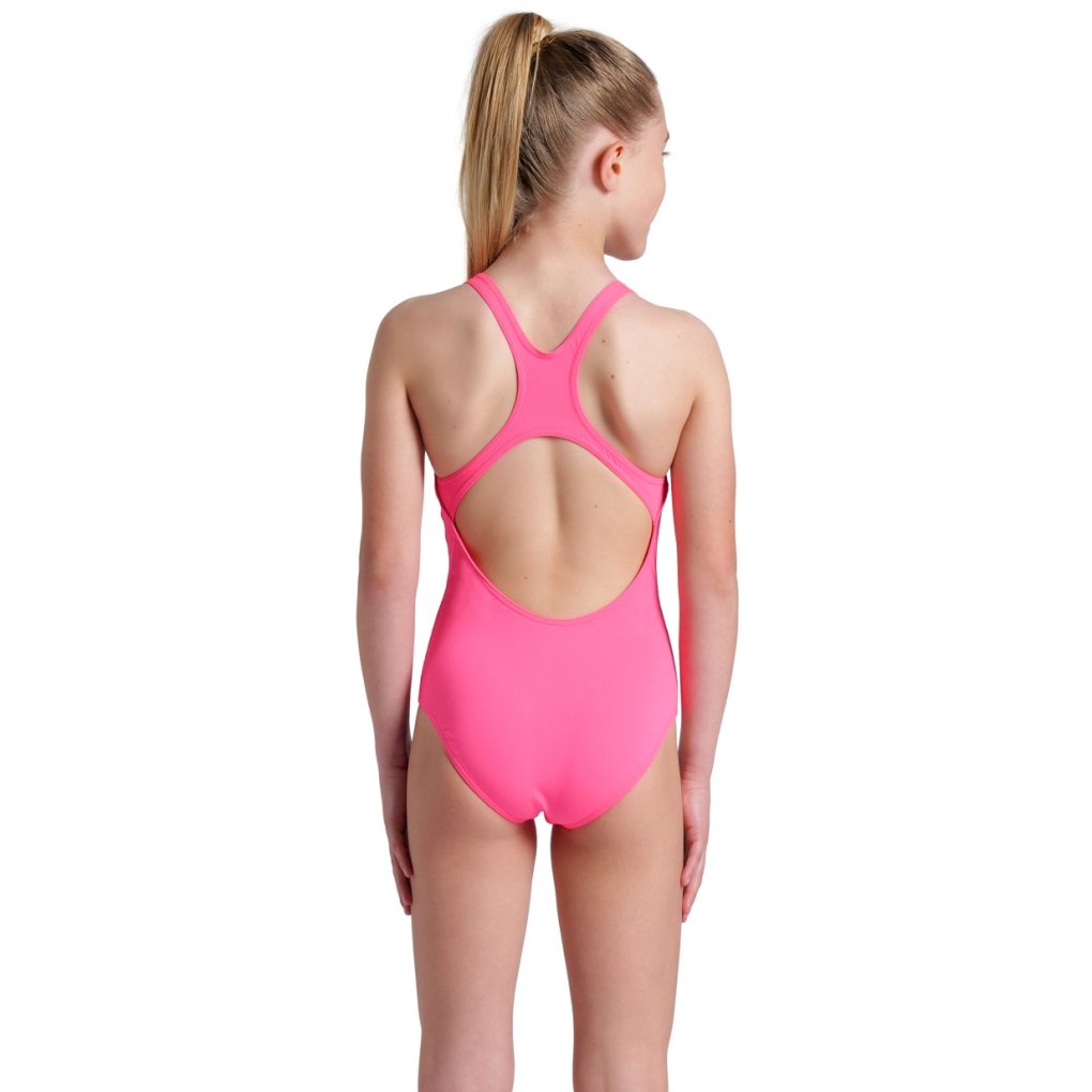 arena Performance Solid Team Swim Pro Swimsuit Girls - Shocking Pink/Blue River