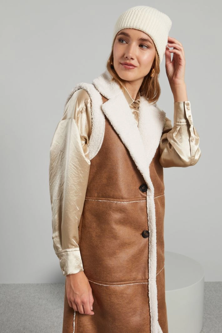 Turn-up beanie hat - WHITE