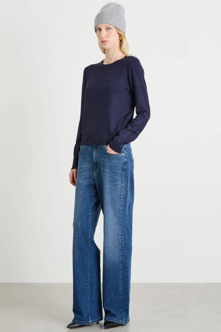 Buttoned sweater - BLUE