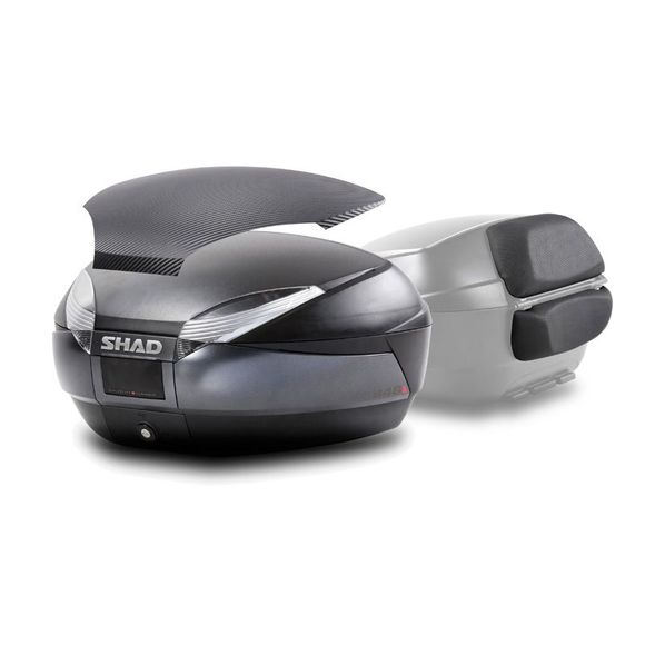 Shad SH48 top case + BACKREST + Universal CARBON COVER - GrayRef: Shd0B48306R / Packsh48306R