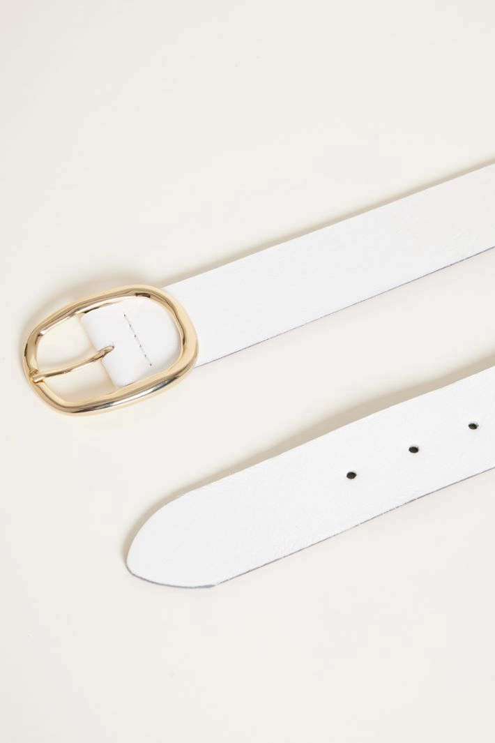 Leather belt - WHITE