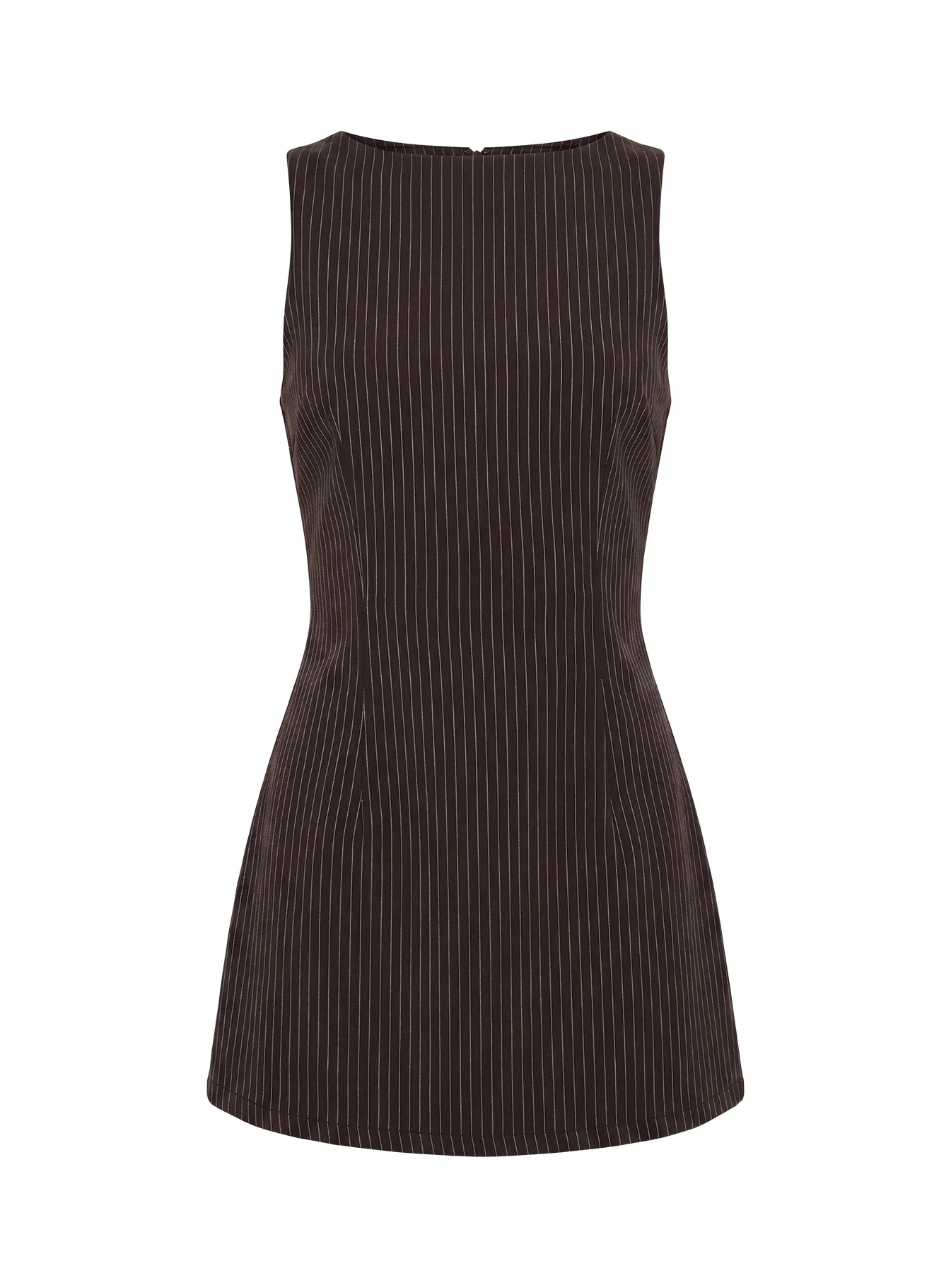 Yumiko Romper Brown Pinstripe
