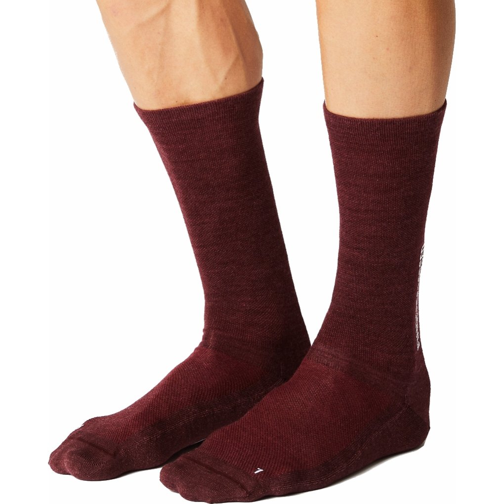 FINGERSCROSSED Light Merino Silk Cycling Socks - Bordeaux