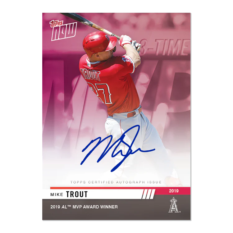On-Card Auto # to 3 - Mike Trout - MLB TOPPS NOW® Card AW-6F