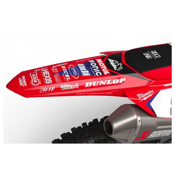 RiderUnik Team Honda Motoblouz SR 26 graphic kit - RedHONDA 50 CRF 50 F (AE03) - 2007 - 2012Ref: Ru2663 / Ho-Sr26-1