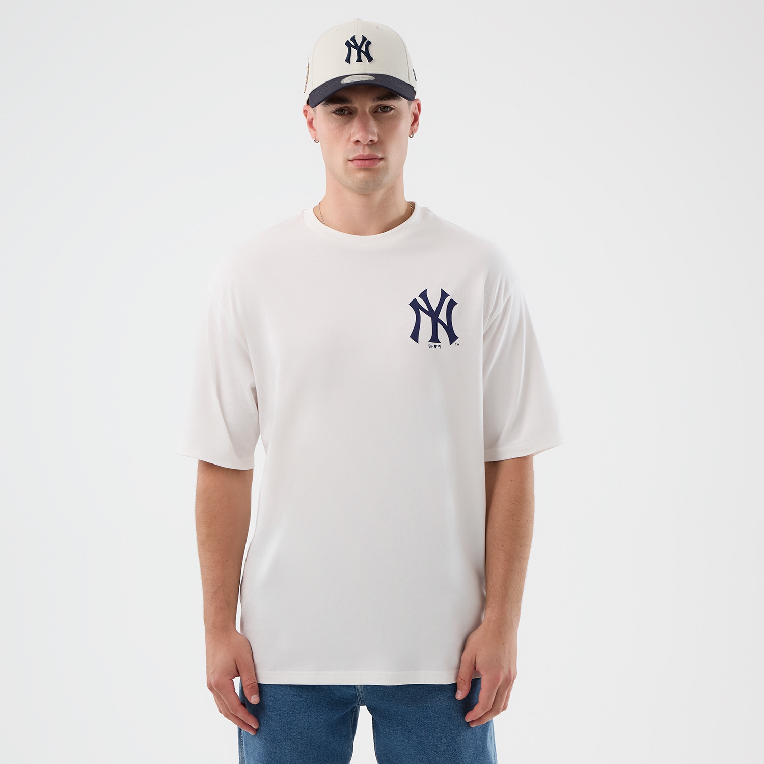 New York Yankees Cap Graphic MLB T-Shirt White