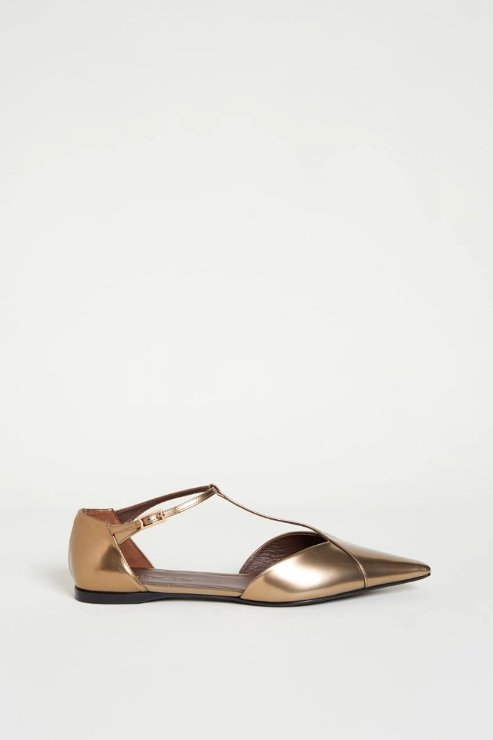 T-bar ballet flats - BRONZE