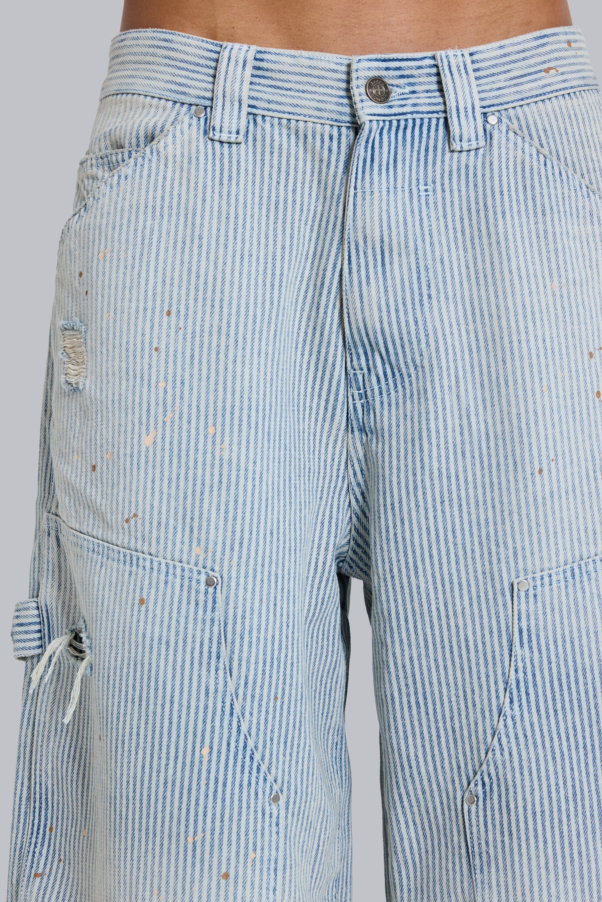 Pinstripe Double Knee Carpenter Jorts