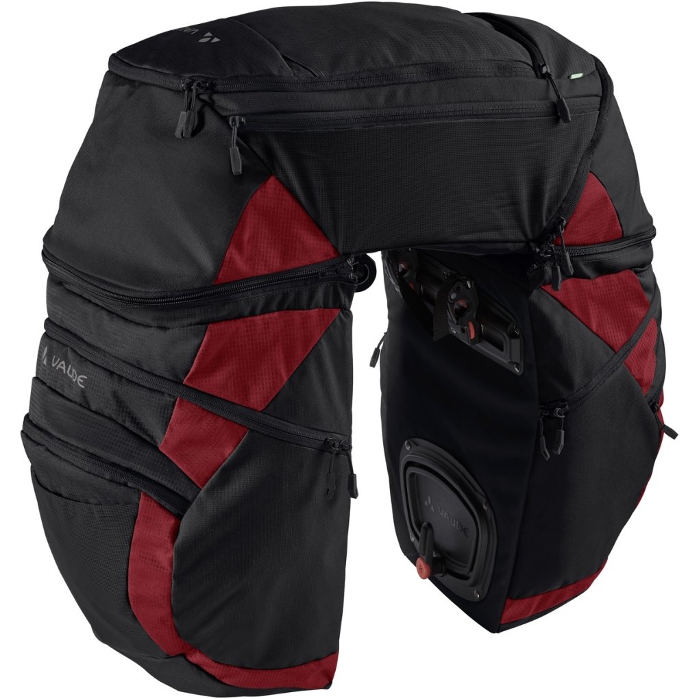 Vaude Karakorum Pro Bike Pannier - 65L - black/carmine